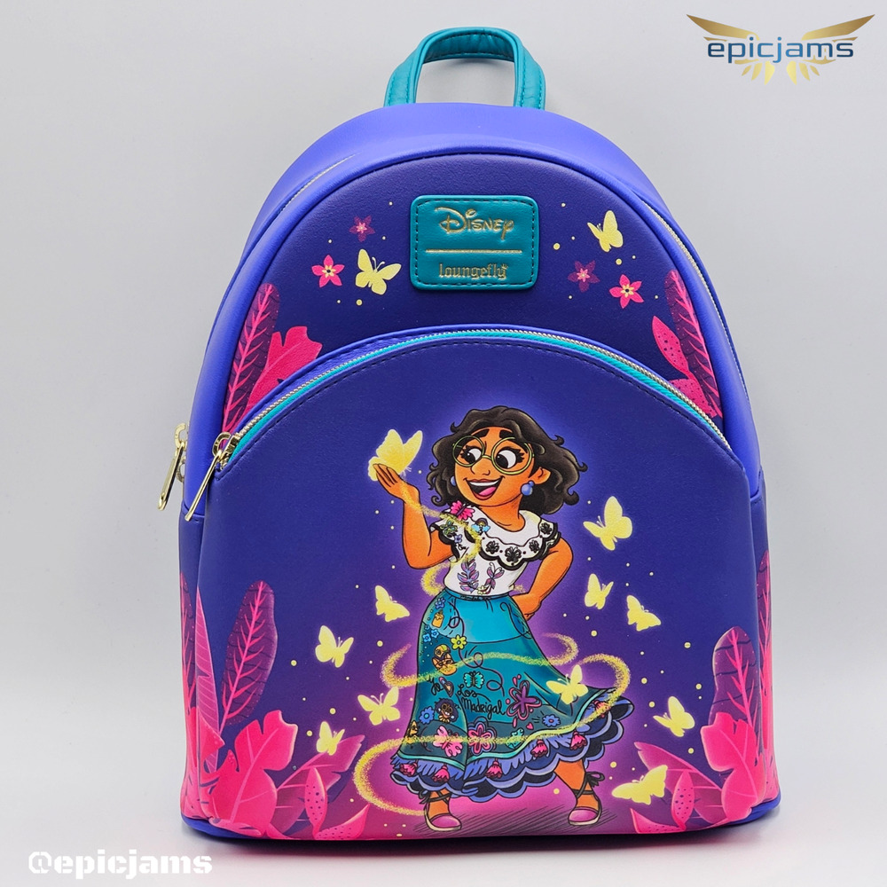 Loungefly Disney Encanto Mirabel Butterflies Flowers Blue Mini Backpack Bag New
